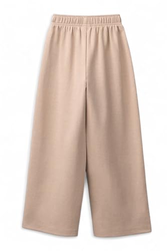 Image of Alan Jones Clothing Girls Wide Leg Palazzo Trousers | Cotton Blend Interlock Fabric | Side Pockets | Adjustable Inner Drawstring | Casual & Everyday Wear Pants