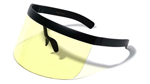Dweebzilla Flat Top Oversized XXL Shield Futuristic Wrap Around Face Visor Sunglasses