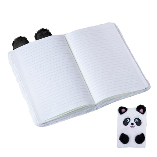 Carnet de dessin de panda mignon A5 en peluche brodée pour écrire