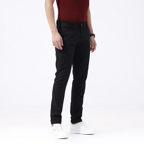 Image of BASICS Premium Cotton Stretch Formal Trousers for Men | Office Pants