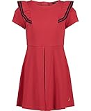 Nautica Girls' Short Sleeve Dress, Chinese Red Ruffle, 2T