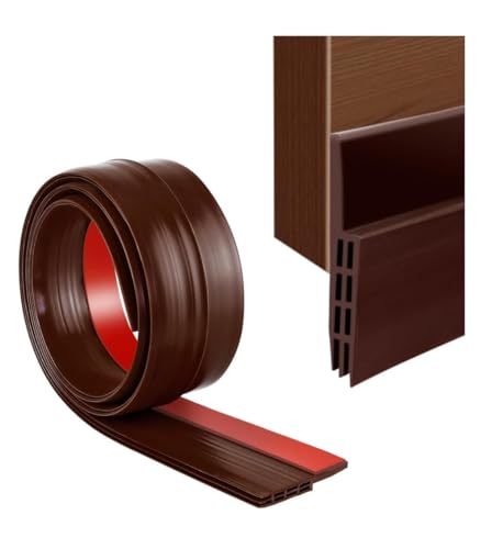 Image of OVIOL Door Bottom Sealing Strip Self-Adhesive Under Gap Filler Rubber Dust Stopper for Home Door Gap Sealing Strip Cockroach Insect Bugs Draft Stopper Waterproof (1 MTR Pack of 1, Brown)