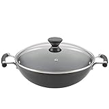 Circulon Acclaim Hard Anodized Nonstick Wok/Stir Fry Pan/Wok Pan with Lid - 12.5 Inch, Black