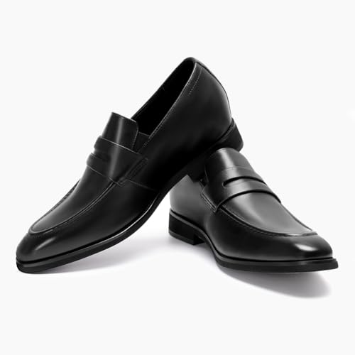 Image of CHAMARIPA Men's Invisible Height Increasing Loafers | 2.76 Inch Elevator Shoes | Genuine Leather Lining | Slip-On for Business Casual & Formal Wear