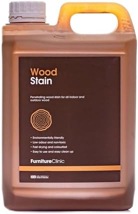 Furniture Clinic Wood Stain (Natural Oak) – Fast Drying, Highly Concentrated, and Easy-to-Apply Light Oak Wood Stain for All Indoor & Outdoor Wood – Water Based & Non-Toxic – 2.5L