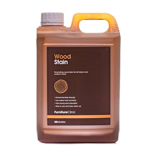 Furniture Clinic Wood Stain (Natural Oak) – Fast Drying, Highly Concentrated, and Easy-to-Apply Light Oak Wood Stain for All Indoor & Outdoor Wood – Water Based & Non-Toxic – 2.5L