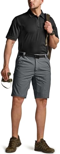 Image of CQR Men's Convertible Cargo Tactical Pants, Water Resistant Outdoor Hiking Pants, Zip Off Lightweight Stretch Work Pants