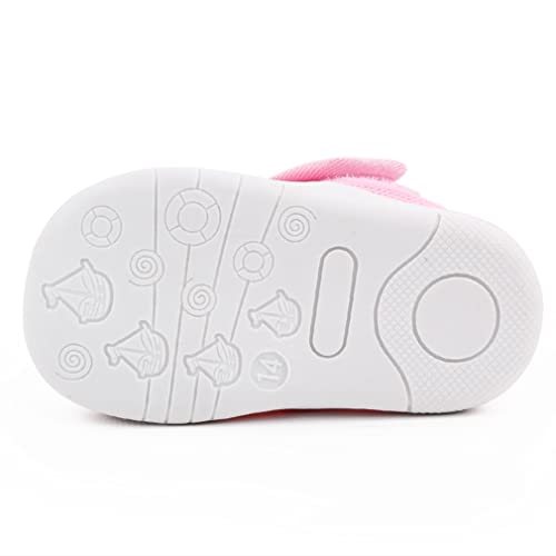 Baby Boy Girl Shoes Lightweight Breathable Toddler Mesh Sneakers Beach Water Shoes Non-Slip First Walking Shoes 6 9 12 18 24 Months(12-18 Months, 3-Rose) #TOP4
