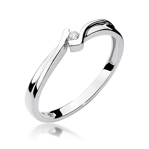 Bague de fiançailles en or pour femmes avec diamant 14 carats MARKO 585