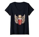 Women's Toby Red Cup V-Neck T-Shirt, Black, Medium