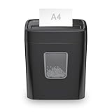 Bonsai Destructora de Papel de Corte Cruzado de 8 Hojas para Tarjetas de crédito y Grapas, Color Negro