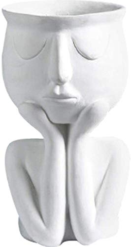 zaizai Mocohana - Maceta De Resina para Interior Y Exterior, Maceta Suculenta, Maceta con Estatua Griega, Urna, Decoración del Jardín del Hogar, Escultura (Blanco, A)