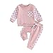 BeQeuewll Baby Girl Clothes Fall Winter Outfits Long Sleeve Sweatsuit Checkboard Sweatshirt and Pants Toddler Infant Clothing (pink, 12-18 Months)