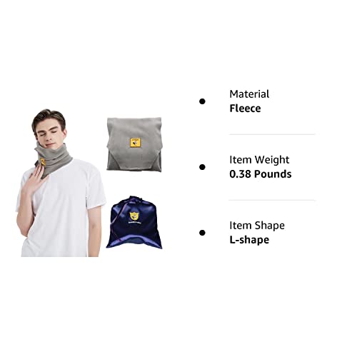 Foxseon Travel Pillow,Men's Turtleneck Support Neck Pillow,Airplanes Car Or Office Nap Pillow,Easy To Clean And Carry, With Luxury Storage Bag(Light Gray) #TOP6