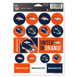 Denver Broncos Vinyl Sticker Sheet 5 x 7