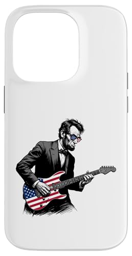 Abraham Lincoln Playing Guitar Patriotic Funny July 4th �X�}�z�P�[�X iPhone 14 Pro �p