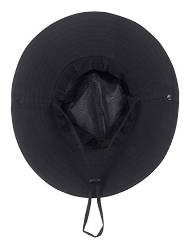 Mukeyo Womens Summer Sun Hat Wide Brim Outdoor Uv Protection Hat Foldable Ponytail Bucket Cap For Beach Fishing Hiking Black #TOP3