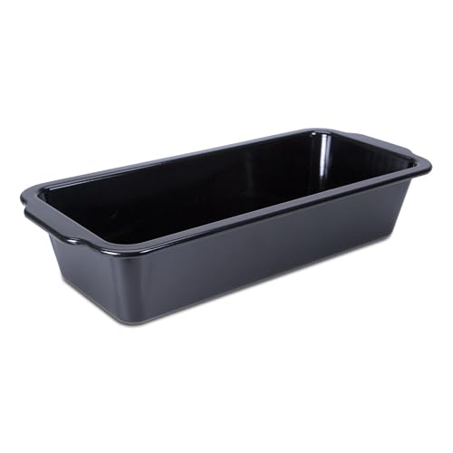 Städter Brotbackform EMAILLE Black Edition, 35 x 14,5 x 8 cm, Emailliert & Schnittfest, Kastenform für Sauerteig, Backform temperaturbeständig bis 300°C, PFAS frei