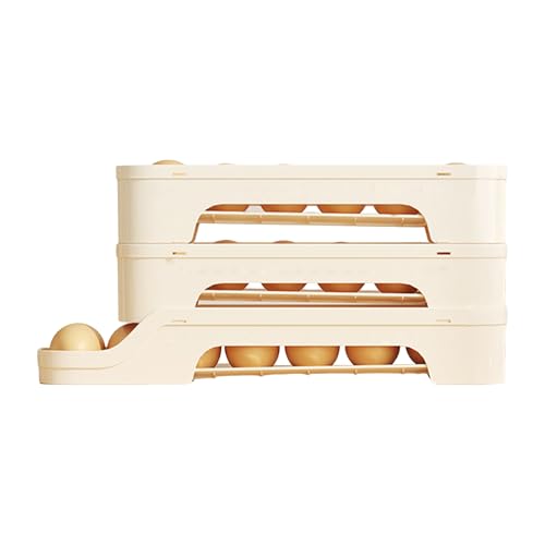 Organizador de huevos | Dispensador automático de huevos | Fácil acceso, ventilado, apilable, organizadores de despensa y almacenamiento, suministros para hornear para puerta de refrigerador Organizador de huevos | Dispensador automático de huevos | Fácil acceso, ventilado, apilable, organizadores de despensa y almacenamiento, suministros para hornear para puerta de refrigerador