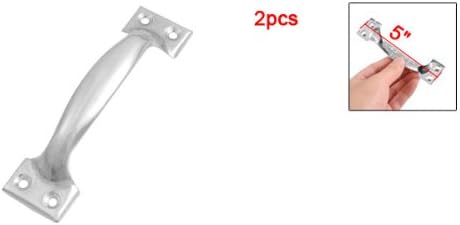 Sourcingmap Pair Cabinet Drawer Door Screw Mounted Stainless Steel Pull Handles 5", Silver - Image 3