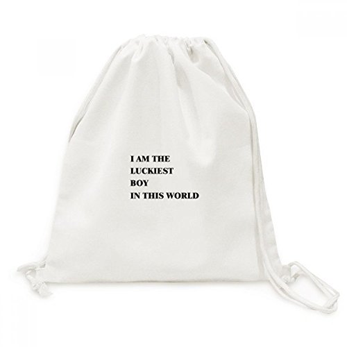 Sac cordon Toile J'Amthe Luckiest Boy pour vos sorties