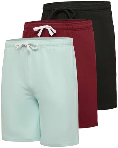 Real Essentials Mens 9" Fleece Sweat Shorts with Pockets