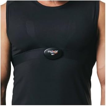 قميص رياضي MYZONE MZ-3 قميص رياضي قياسي أسود عالي الأداء للرجال، مصمم لمراقبة معدل ضربات القلب MZ-3 ومناسب لجميع الأنشطة الرياضية