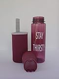 BPA-Free Stay Thirsty Water Bottle with Sleeve and Belt Loop Holder (24 oz) (Wine)
