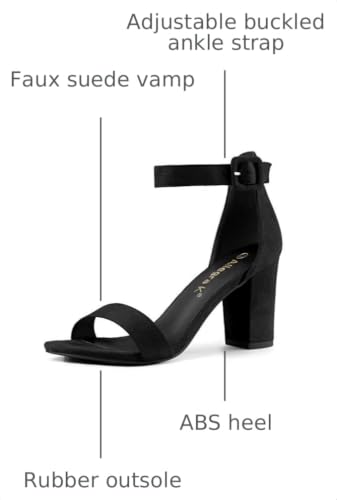 Image of Allegra K Women's Open Toe Chunky High Heel Buckle Ankle Strap Sandals