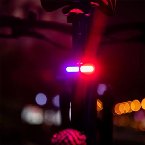 Image of Dark Horse Bicycle 6 Mode LED with Red & Blue Light, USB Rechargeable Tail Light, High Brightness and Waterproof Rear Light, Police Tail Light, NEW Model