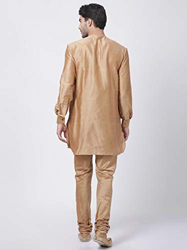 Image of VASTRAMAY Men's Black Cotton Blend Kurta and Pyjama Set