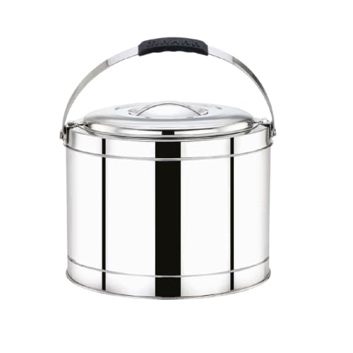 Image of Maaha Stainless Steel Picnic Pot with top Handle 5 Litre | Double Walled PU Insulated | Strong Locking Lid & Side Handles | Rust-Free, Durable & Scratch Resistant | Keeps Food Hot & Cold for Hours