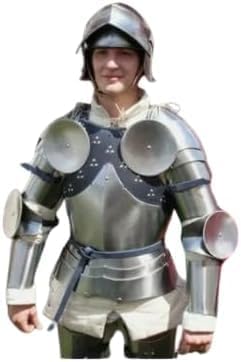 Medieval Armor Full Body Suit Of Lady Gothic captain's Cuirass Armor, Medium, Silver