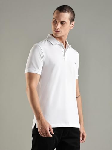 Image of Tommy Hilfiger Solid Regular Fit Cotton Polo T-Shirt