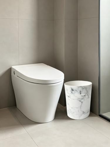 Caneca de basura redonda blanca 2 galones para baño miniatura 4