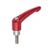 Kipp 06461-10627X20 Zinc Adjustable Handle with M6 External Thread, Modern Design Style, Stainless Steel Components, Metric, Ruby Red Powder-Coated Finish, Size 1, 20 mm Screw Length