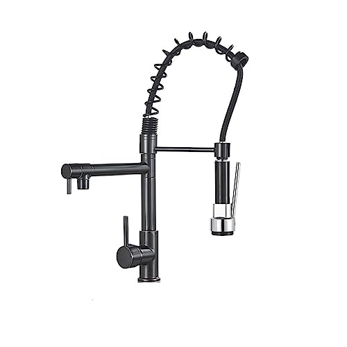 Robinet mélangeur cuisine bronze noir eau chaude froide double jet