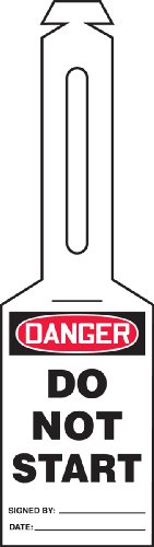 Tag Danger Ne Pas Commencer Accuform TAL352 en plastique avec sangle de 15 cm x25