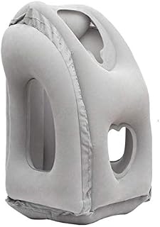 AirGoods Inflatable Travel Pillow 3rd Generation Neck and Head Support Pillow for Sleeping on Office Train Car (Grey)