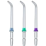 3 Pcs Replacement Heads for Waterpik Water Flossers Other Brand Oral Irrigators,Replacement Tips for Waterpik Water Flosser(Blue Purple Green)