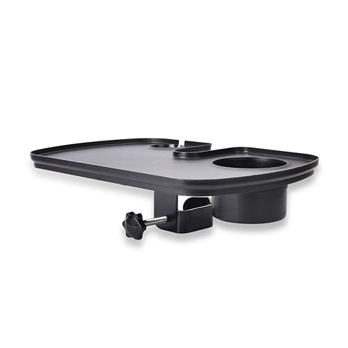 Venmark Microphone Stand Tray - Mic Clamp-On Accessory Table with Cup Holder - Perfect Attachment Desk for Music Accessories