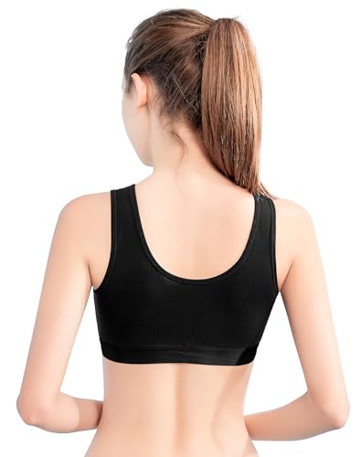 INNERSY Girls' Sports Bra Cotton Comfortable Wireless Training Bra for Teen Girls 3 Pack2
