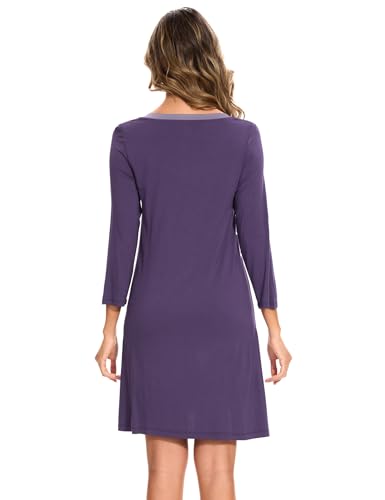 Image of GYS Womens Bamboo Viscose Nightgown Super Soft Lightweight Night Shirts for Sleeping