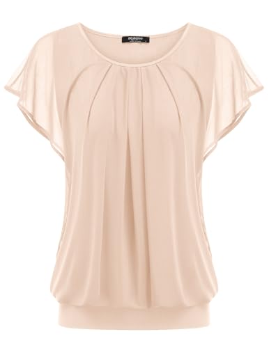 Zeagoo Damen Bluse Elegant Rundhals Sommer T-Shirts Casual Leicht Tunika...