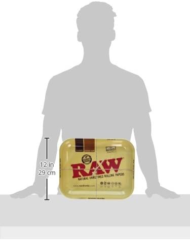 Raw Metal Rolling Tray Large 14 x 11 Inch