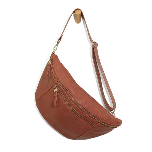 Image of Joy Susan Womens Vegan Leather Mel Large Sling Crossbody Bag - Spice