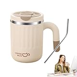 Isolierter Edelstahlbecher – Thermo-Kaffeetasse, auslaufsicherer Reisebecher, doppelwandiger Wärmespeicherungs-Getränkebehälter, große Kapazität, tragbarer Getränkebecher für Arbeitsplatz, Camping