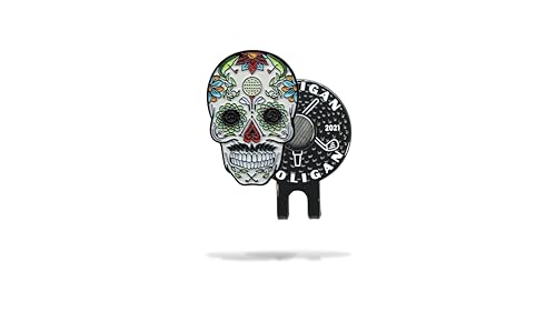Image of Sugar Skull Golf Ball Marker + Magnetic Hat Clip, Funny and Unique Golf Gifts, Premium Quality, The for Your Favorite Golfer, Golf Accessories for Any Occasions