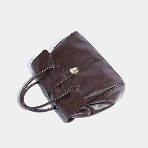 Bolso Tote para Mujer Cuero Vintage Marrón miniatura 5