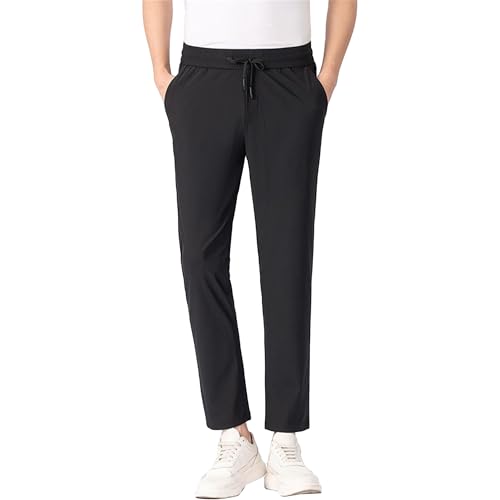 Pantalon de survêtement fin homme soie glacée cordon de serrage